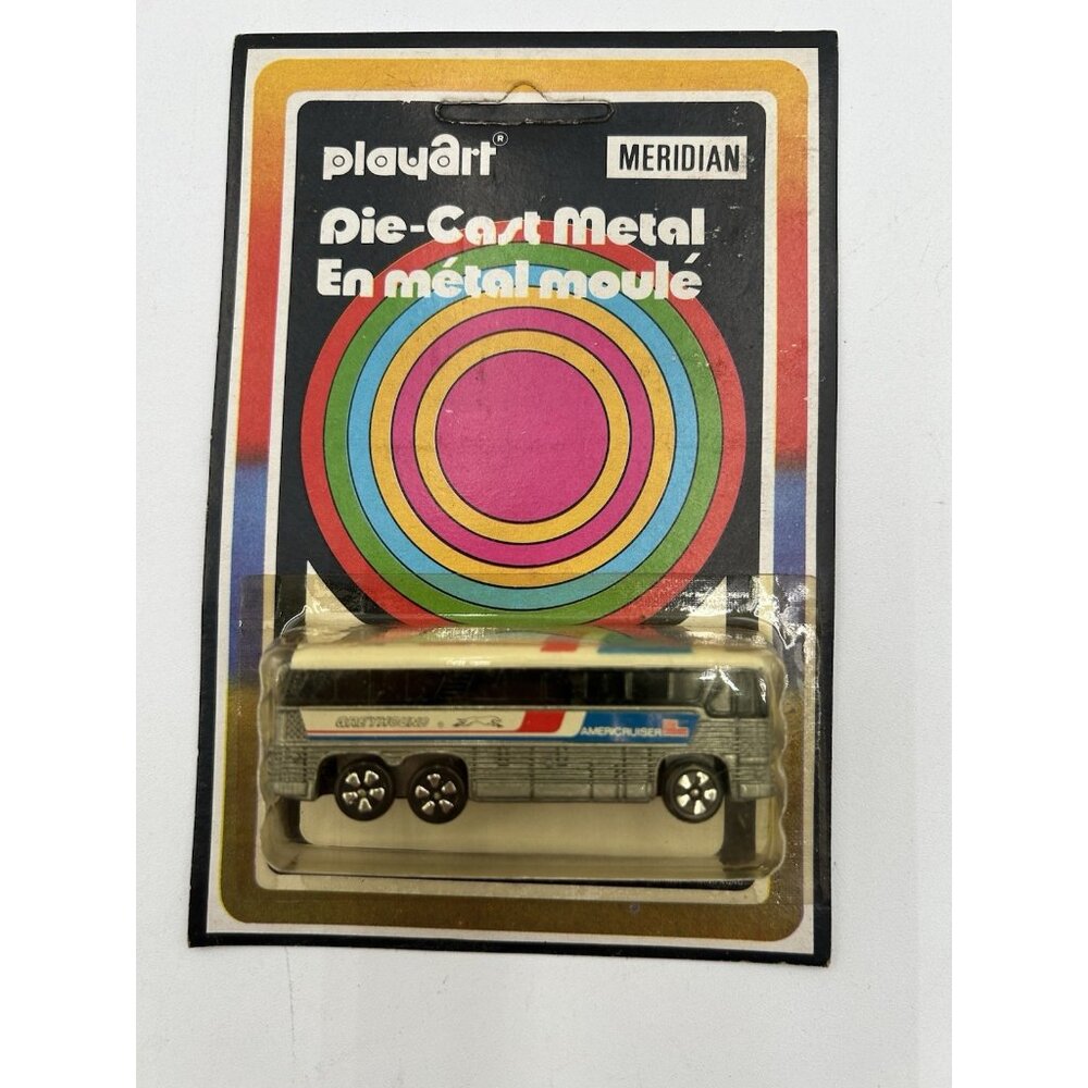 PlayArt Meridian greyhound bus Die Cast Metal On Card UnPunched Hong